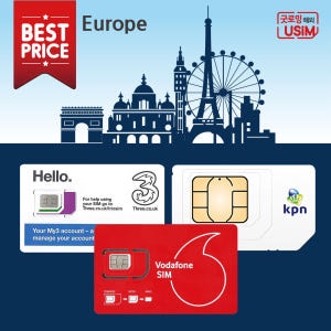 유럽유심 영국 프랑스 스페인 유심칩 쓰리 보다폰 KPN 무제한 데이터 통... 솔직 후기 | 실사용자 리뷰 분석 - 상품 이미지 3