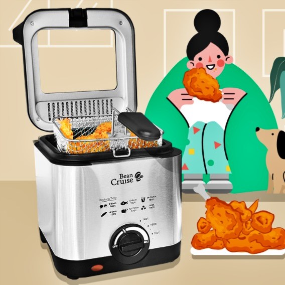 스텐 가정용전기튀김기 소형튀김기 미니튀김기 