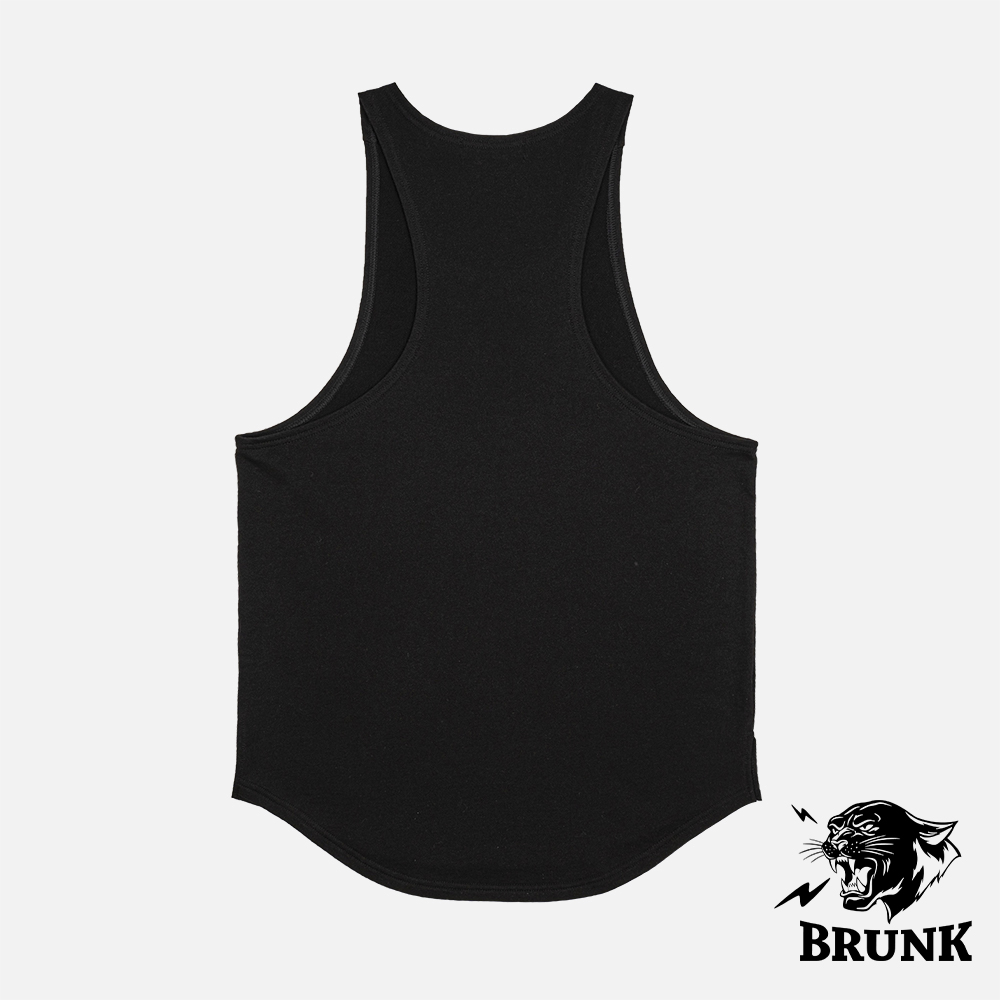 브렁크 딥넥 탱크 헬스 나시티 블랙 트레이닝 민소매 슬리브리스 티셔츠 머슬웨어 BRUNK 이미지 2