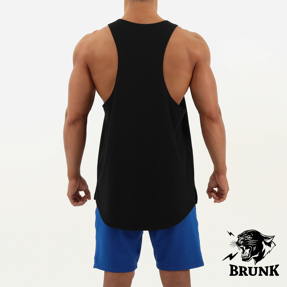 브렁크 딥넥 탱크 헬스 나시티 블랙 트레이닝 민소매 슬리브리스 티셔츠 머슬웨어 BRUNK 이미지 6