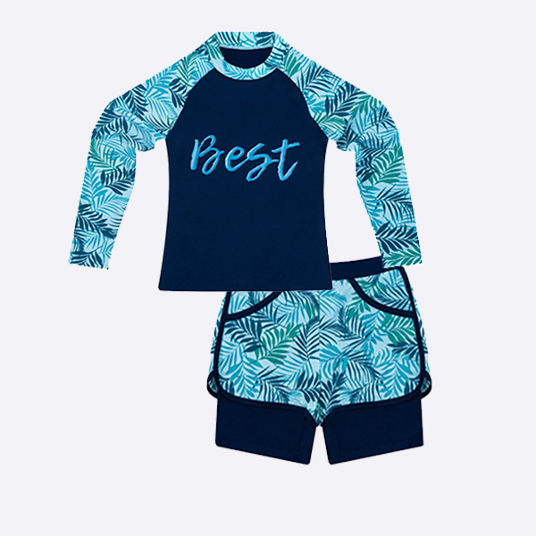여아레쉬가드 초등여아 생존수영 실내수영복 어린이 주니어 3부 반바지수영복 (3011) - 상품 이미지