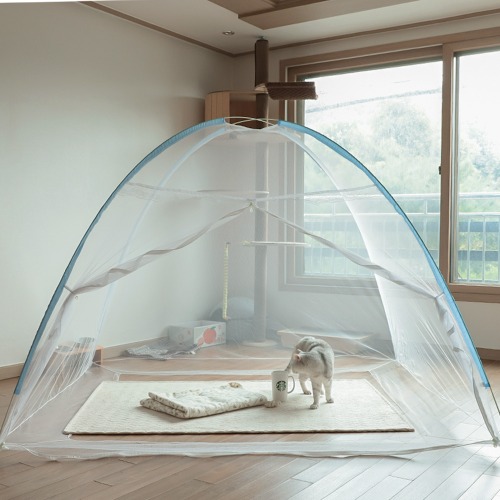 원터치 모기장 모기텐트 접이식 폴딩 방충망 침대용 텐트형 돔형 캠핑모기장 싱글 더블