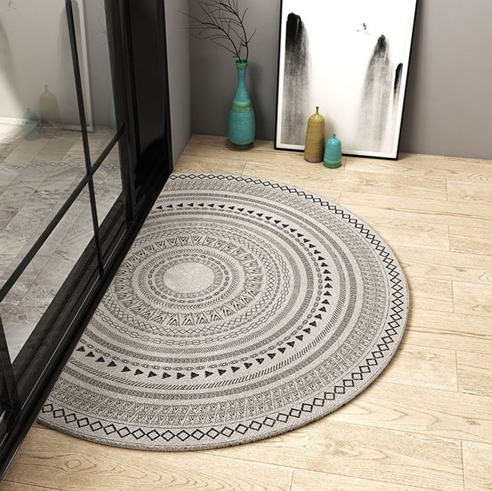 반원형 러그 엔틱 디자인 현관 욕실 입구 카펫 홈 인테리어 침실 화장대 카페트 매트