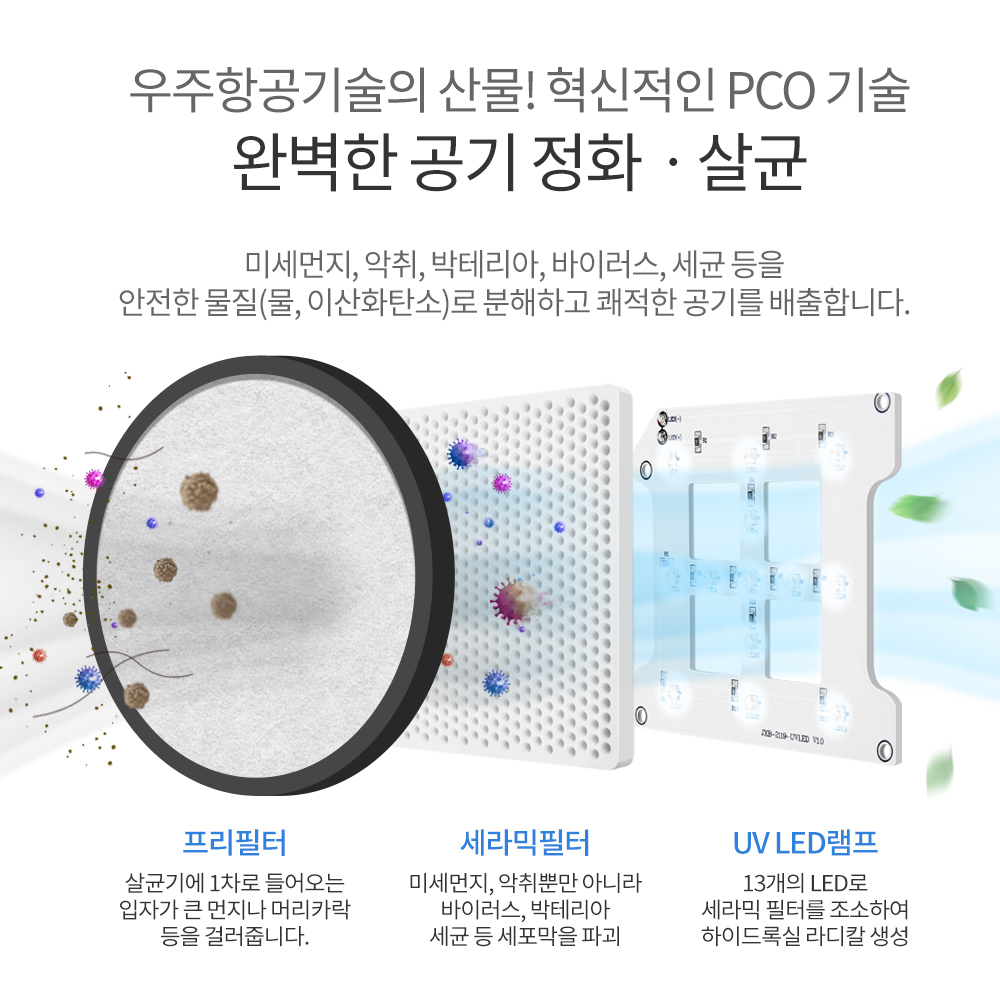 마모스 공기살균기 미니 공기청정기 소형 원룸 아이방 사무실 가정용 VSC-T360