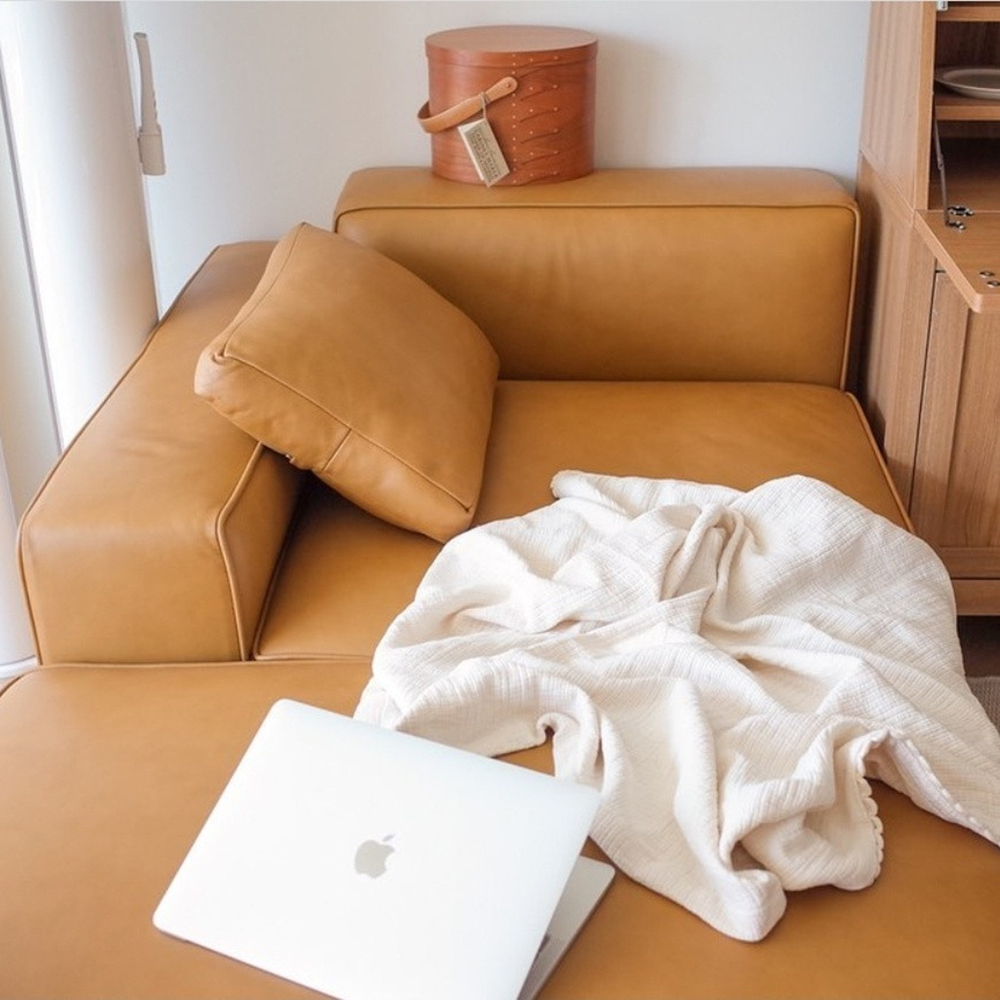 PH1 이태리 내추럴 통가죽 천연면피 소가죽 전체가죽 모듈소파 (모듈 A) 빈티지가죽 블랙 브라운