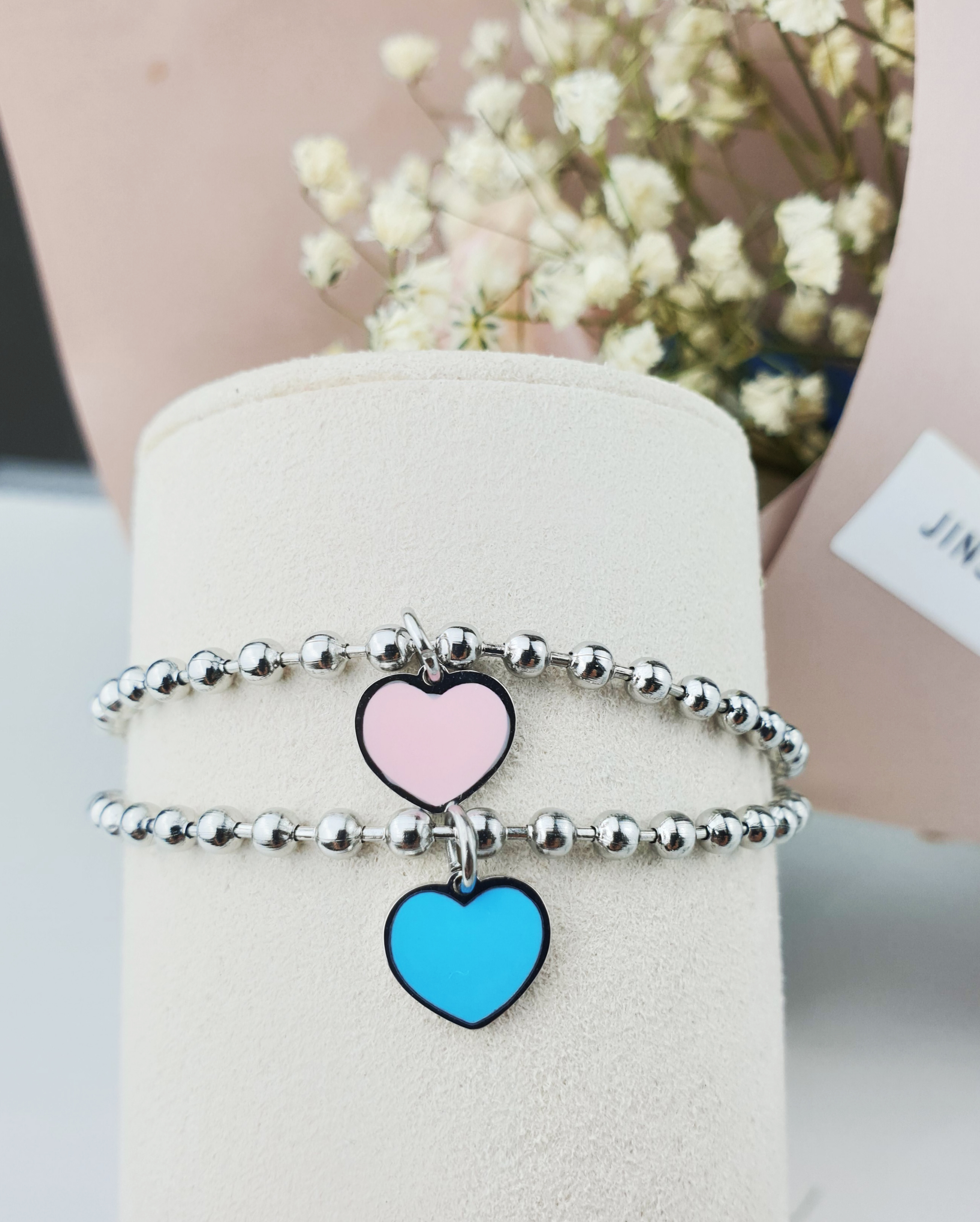 미니하트 미아방지 팔찌 목걸이 써지컬스틸 아기 유아 어린이