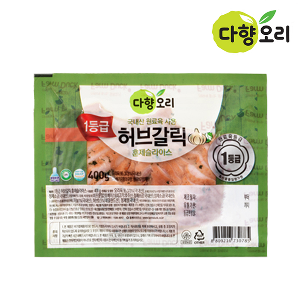 다향오리 허브갈릭 훈제 오리 슬라이스 400g - 상품 이미지