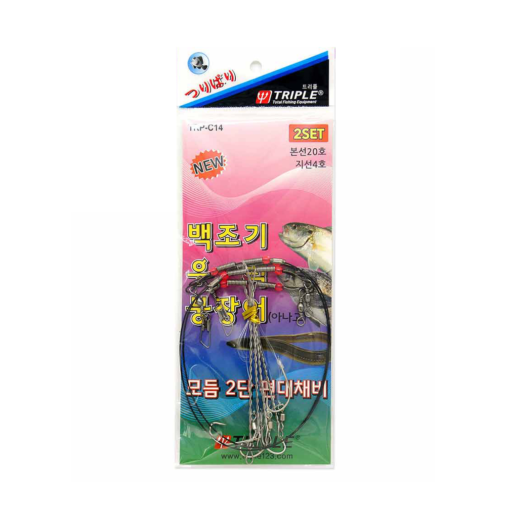 트리플 2단 백조기 채비 우럭 붕장어 아나고 편대 채비 바늘 TRP-C14 - 상세 이미지 2