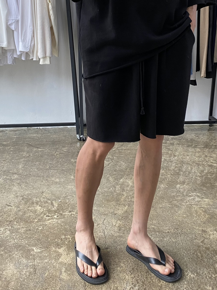 남자4부반바지 와이드 데끼 컷팅 쭈리 밴딩 이미지 2