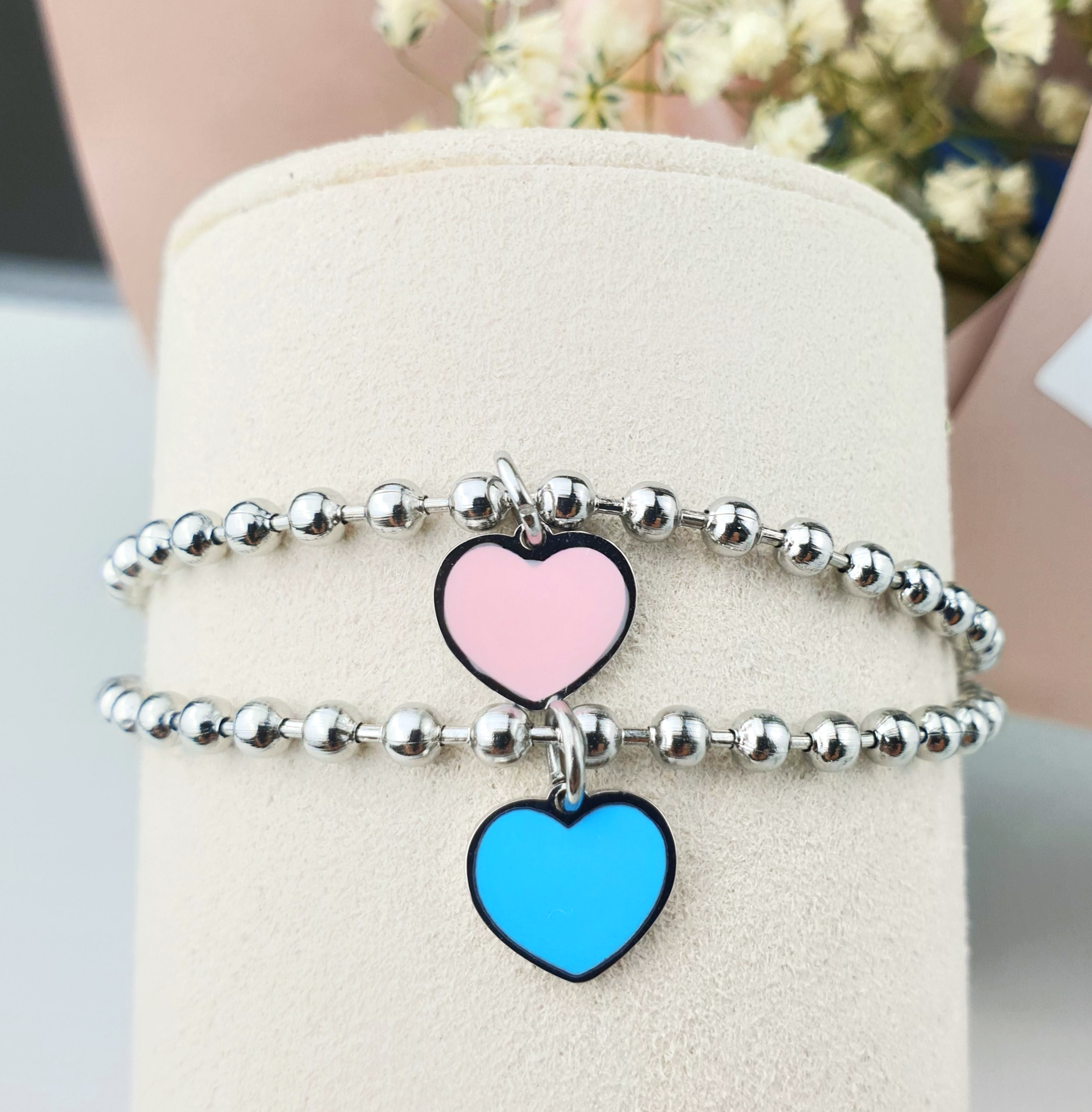 미니하트 미아방지 팔찌 목걸이 써지컬스틸 아기 유아 어린이