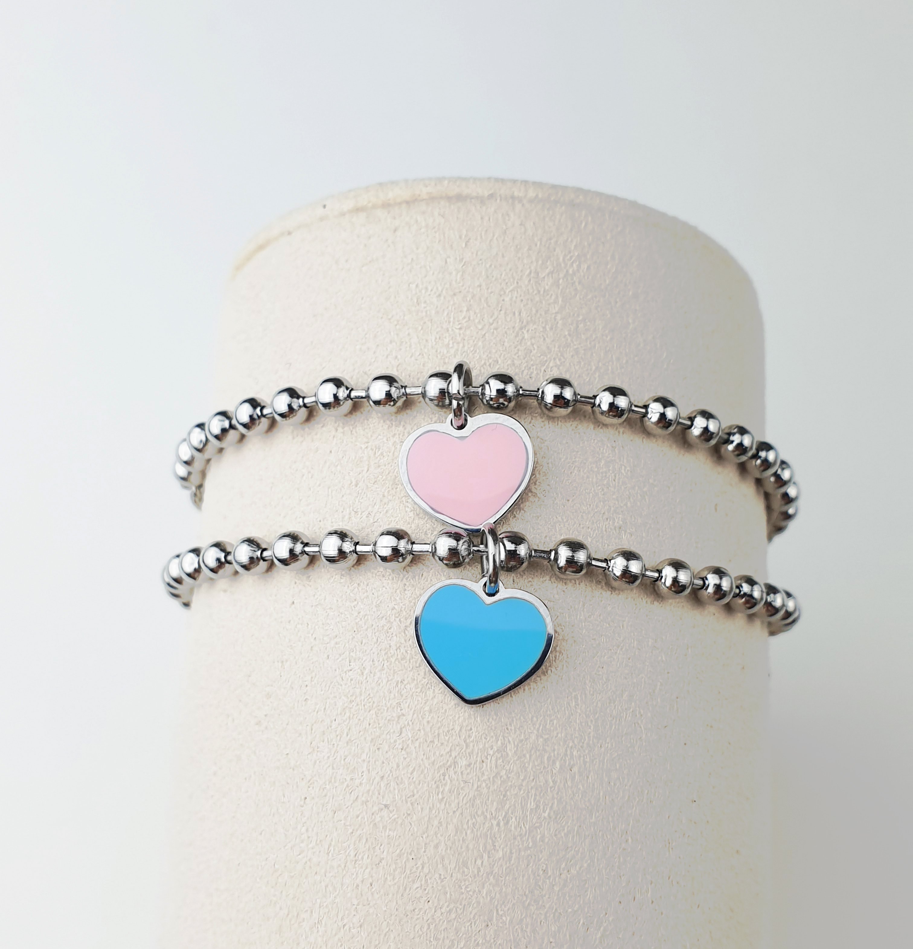 미니하트 미아방지 팔찌 목걸이 써지컬스틸 아기 유아 어린이