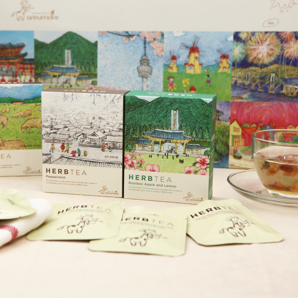 한국의 대표도시 허브차 선물세트 / 명절 행사 관광객 외국인 기념품 빼빼로데이 선물 - 상세 이미지 5