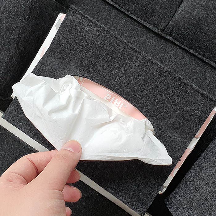 카프트 부직포 킥매트 자동차 시트백커버 포켓형 1개