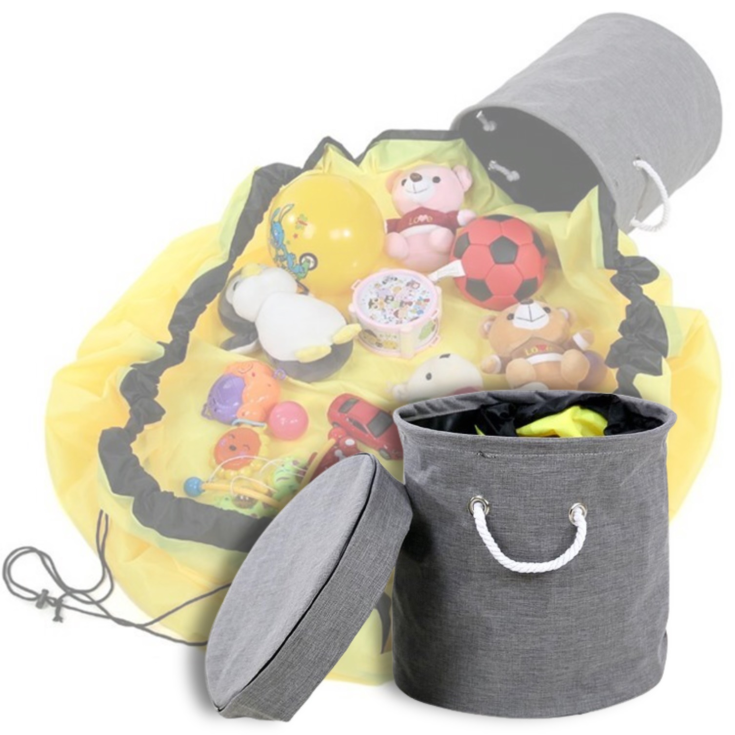 접이식 수납 스툴 장난감 정리 동그란 보관 동글이 작은 스툴 수틀 전시 어린이 니트스툴 - 상품 이미지