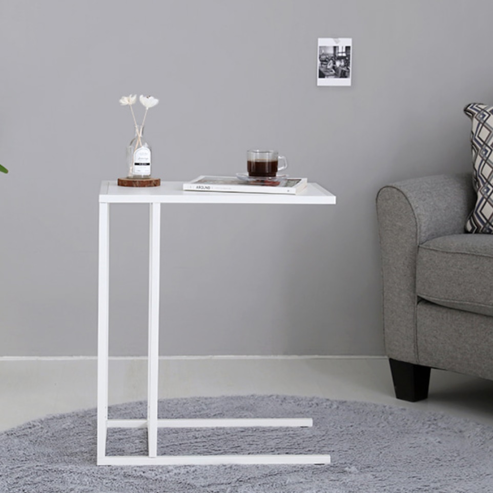 ㄷ자테이블 침대용 테이블 베란다책상 얇은 서브 탁자 소파뒤책장 현관협탁 미용실 티테이블