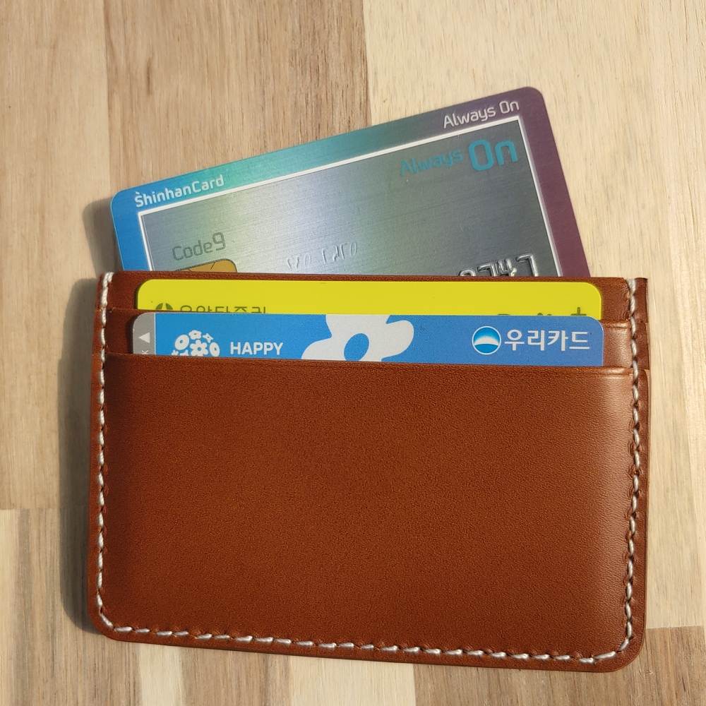 슬림 카드슬롯 소가죽 카드홀더 가죽공방 이니셜각인 (VOL9)