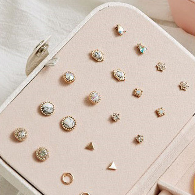 스토리빙 쥬얼리 보석함 미니 악세사리 보관함 귀걸이 목걸이 반지 보관