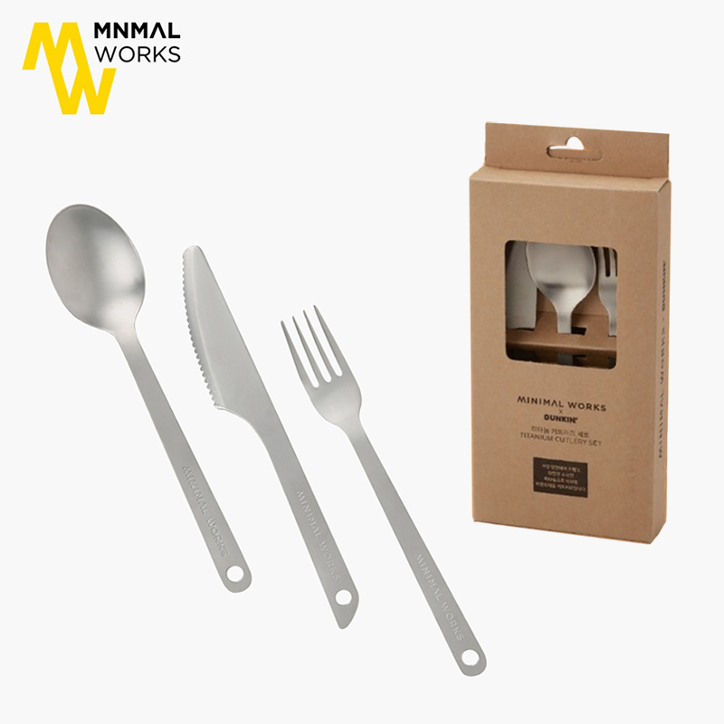 미니멀웍스 티타늄 커트러리 세트 1+1 스푼 포크 나이프 캠핑 수저