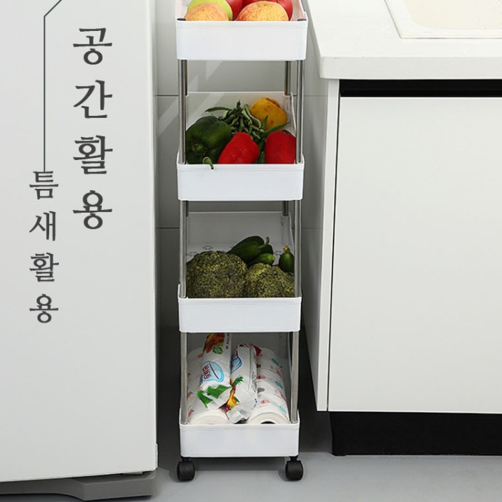이동형 트롤리 바퀴달린 낮은 수납장 콘솔 수납장 미니 아가 아기 아이 방 이동식수납장 - 상세 이미지 5
