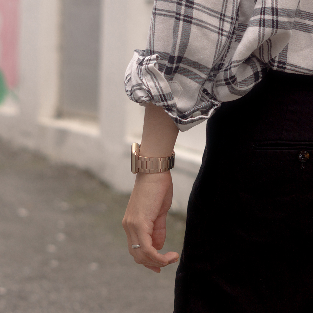 웨어플래닛 애플워치 슬림 라인 3중 메탈 스테인리스 밴드 스트랩 시계 줄 10 울트라 호환 - 상세 이미지 5