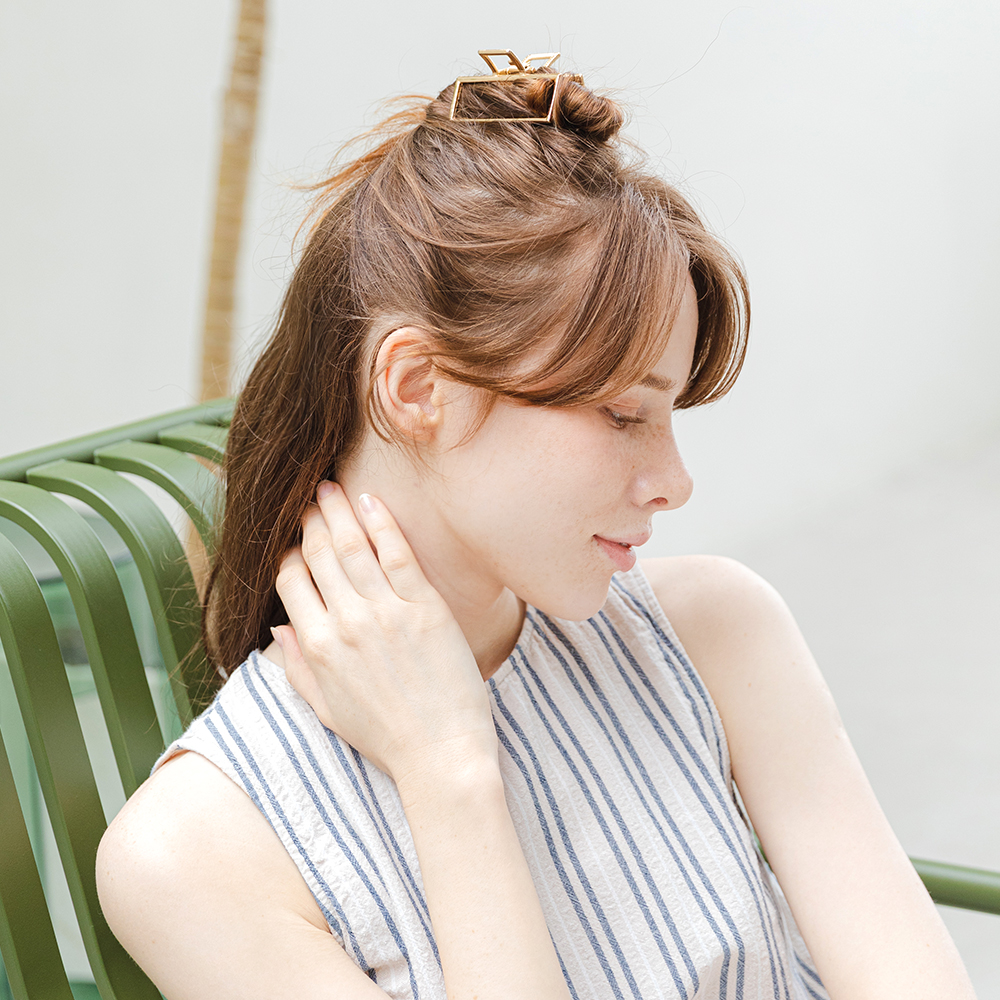 로즈라인 스퀘어 헤어집게핀 - 상세 이미지 3