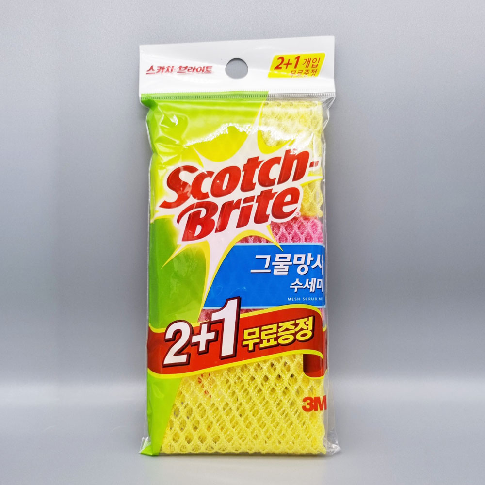 3M 그물 망사 수세미 MN900-2 2+1입 (2416) - 메인 이미지