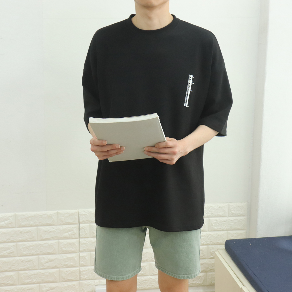 남자반팔티 오버핏 레터링 여름 커플반팔티 이미지 4