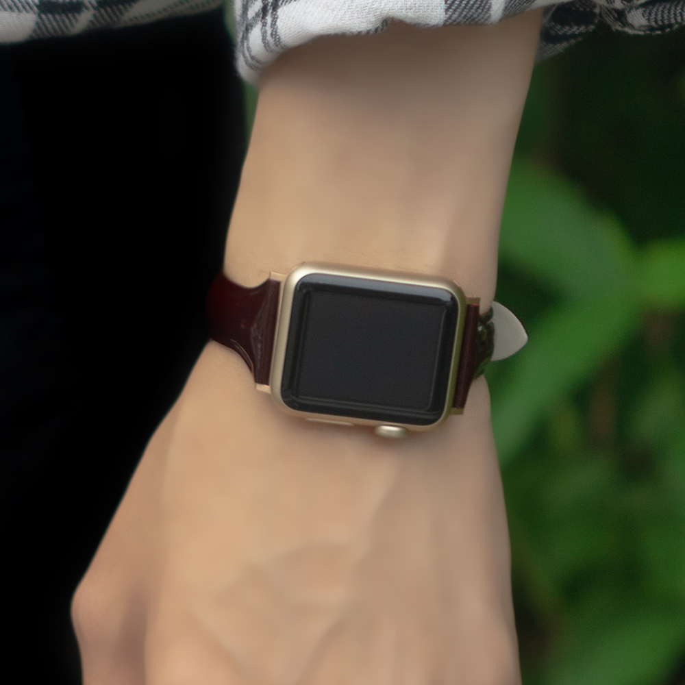 웨어플래닛 애플워치 슬림 라인 가죽 오일 애나멜 레더 밴드 스트랩 시계 줄 10 울트라 호환 - 상세 이미지 2