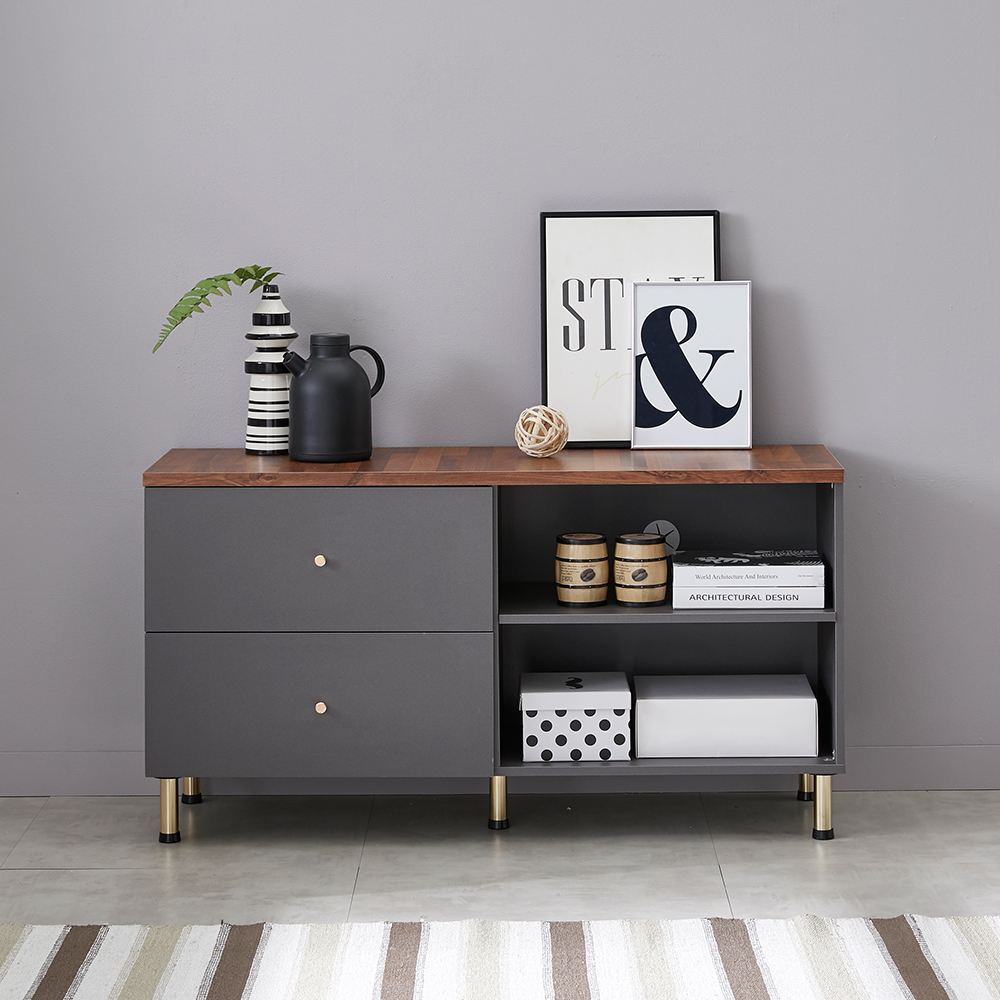 이노센트 베네타 1200 멀바우 상판 높은 서랍형 거실장 i101038