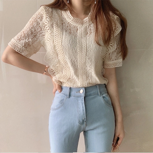 출근블라우스 데일리패션 여성블라우스 레이스블라우스 자수블라우스