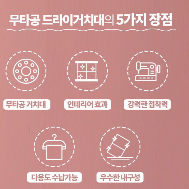무타공 부착식 헤어 드라이기 거치대 욕실 드라이어 공중부양 홀더 - 상세 이미지 5