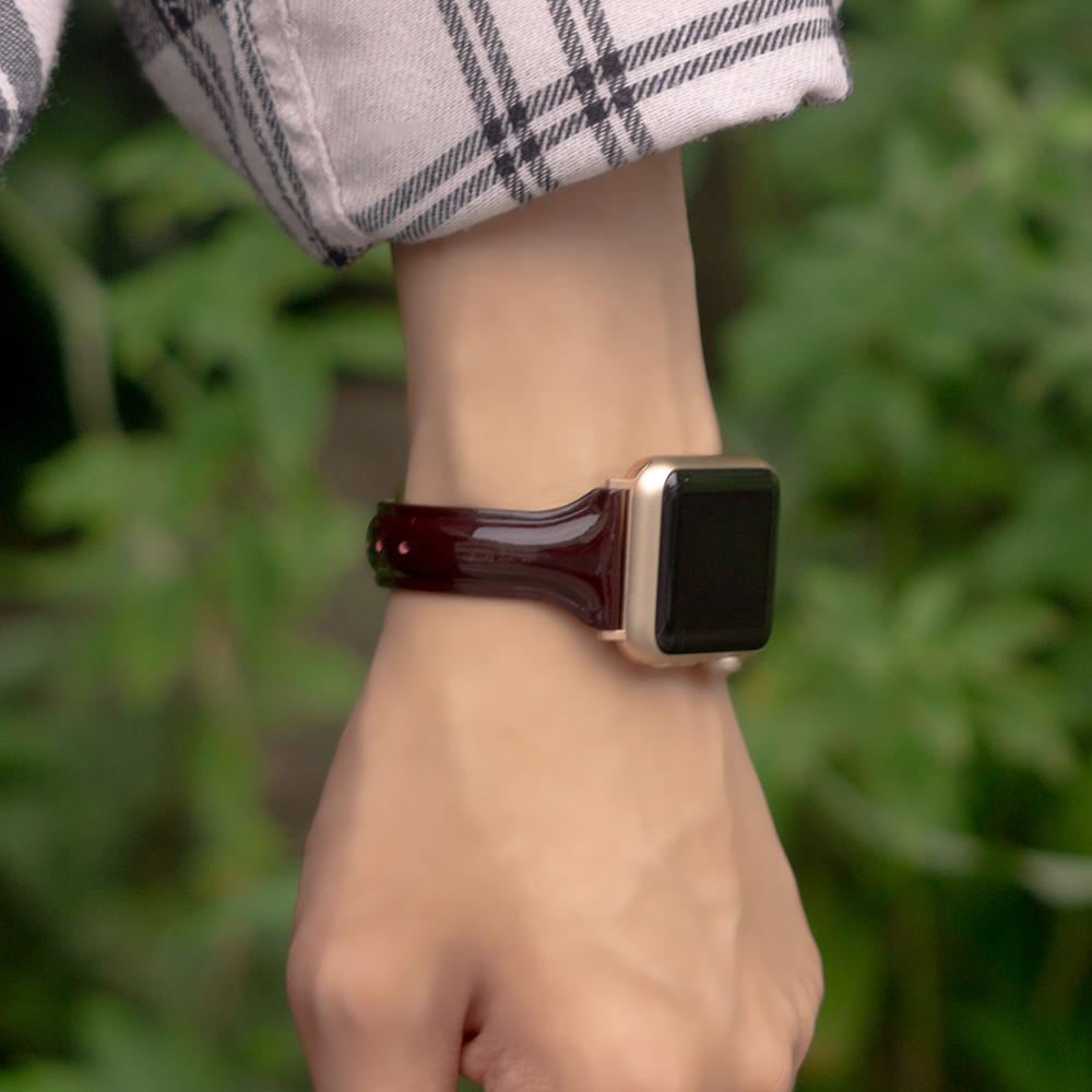 웨어플래닛 애플워치 슬림 라인 가죽 오일 애나멜 레더 밴드 스트랩 시계 줄 10 울트라 호환 - 상세 이미지 3