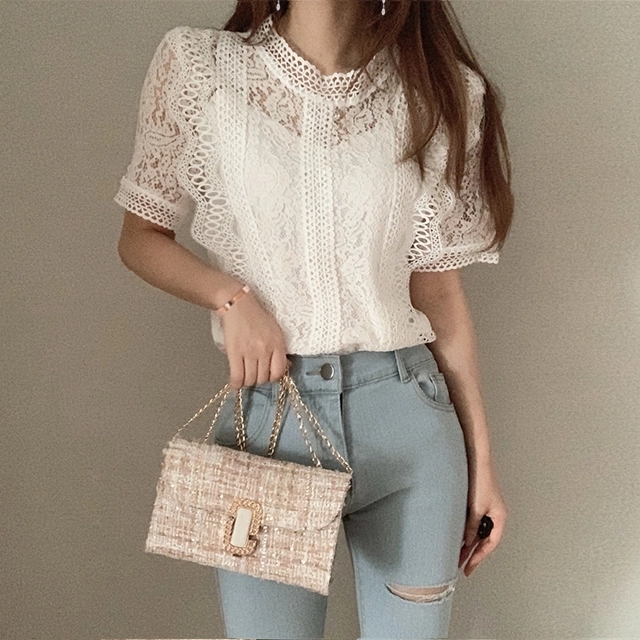 출근블라우스 데일리패션 여성블라우스 레이스블라우스 자수블라우스