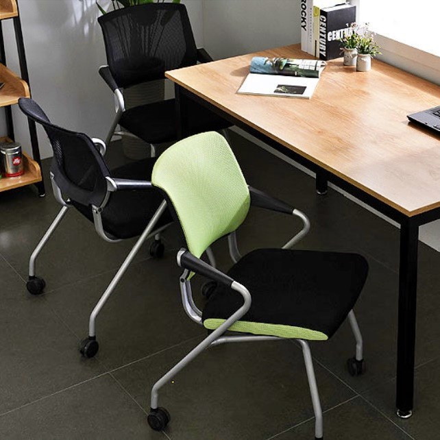 공부하기좋은 시원한 도서관 의자 중학생의자 고등학생의자 메쉬 고정 낮은 책상 - 상품 이미지