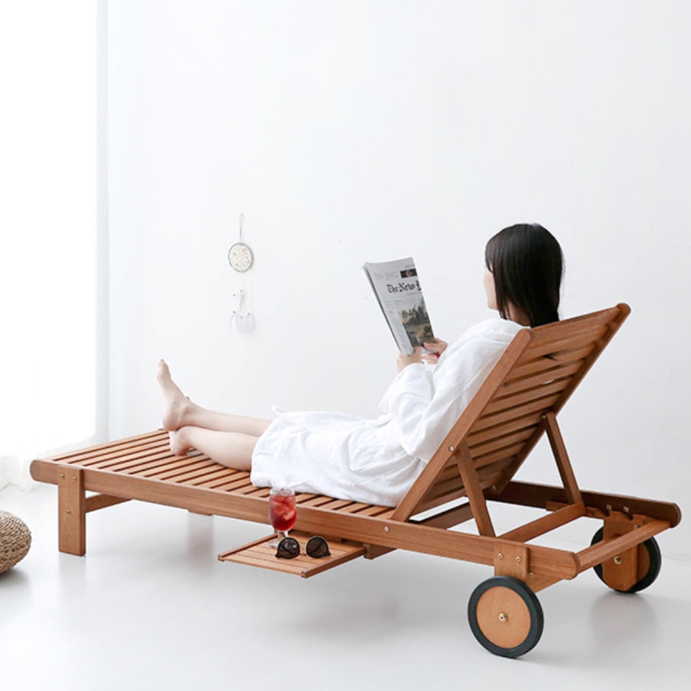 야외 썬 베드 원목 선베드 호텔 수영장 썬배드 썬텐 의자 옥외 벤치 데이 태닝 우드 나무