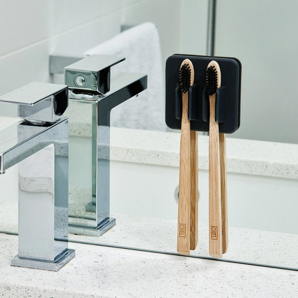 툴레트리스 실리콘 흡착식 칫솔 꽂이 걸이 거치대 치약 면도기 무타공