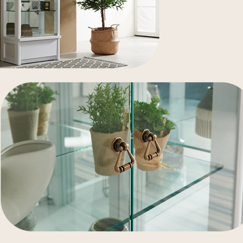 화이트 장식장 양주 장식장 술 진열장 담금주 위스키 우드 장식장