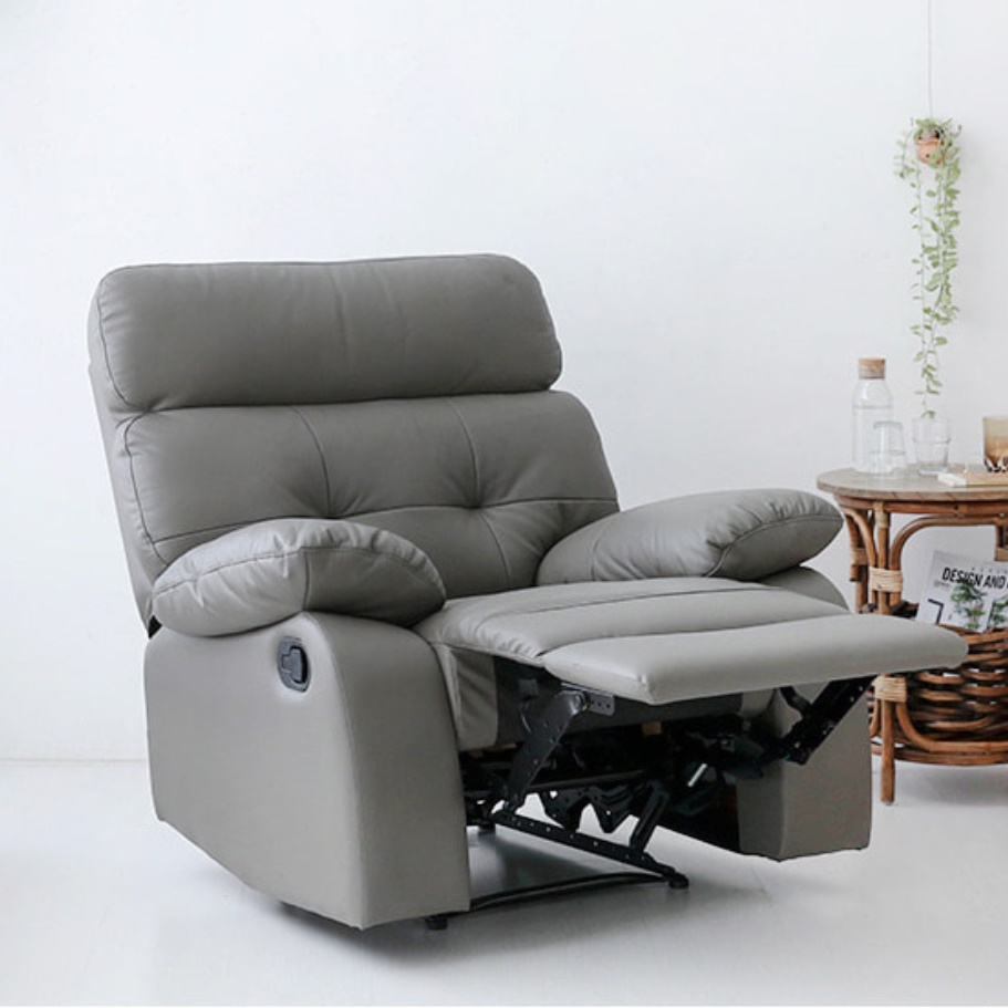 가죽 1인용 수동 리클라이너 1인 눕는 소파 수동식 리클라이너 소파