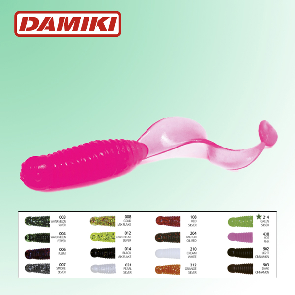 다미끼 F 그럽 1.5인치 쏘가리 꺽지 볼락 송어웜 - 상품 이미지