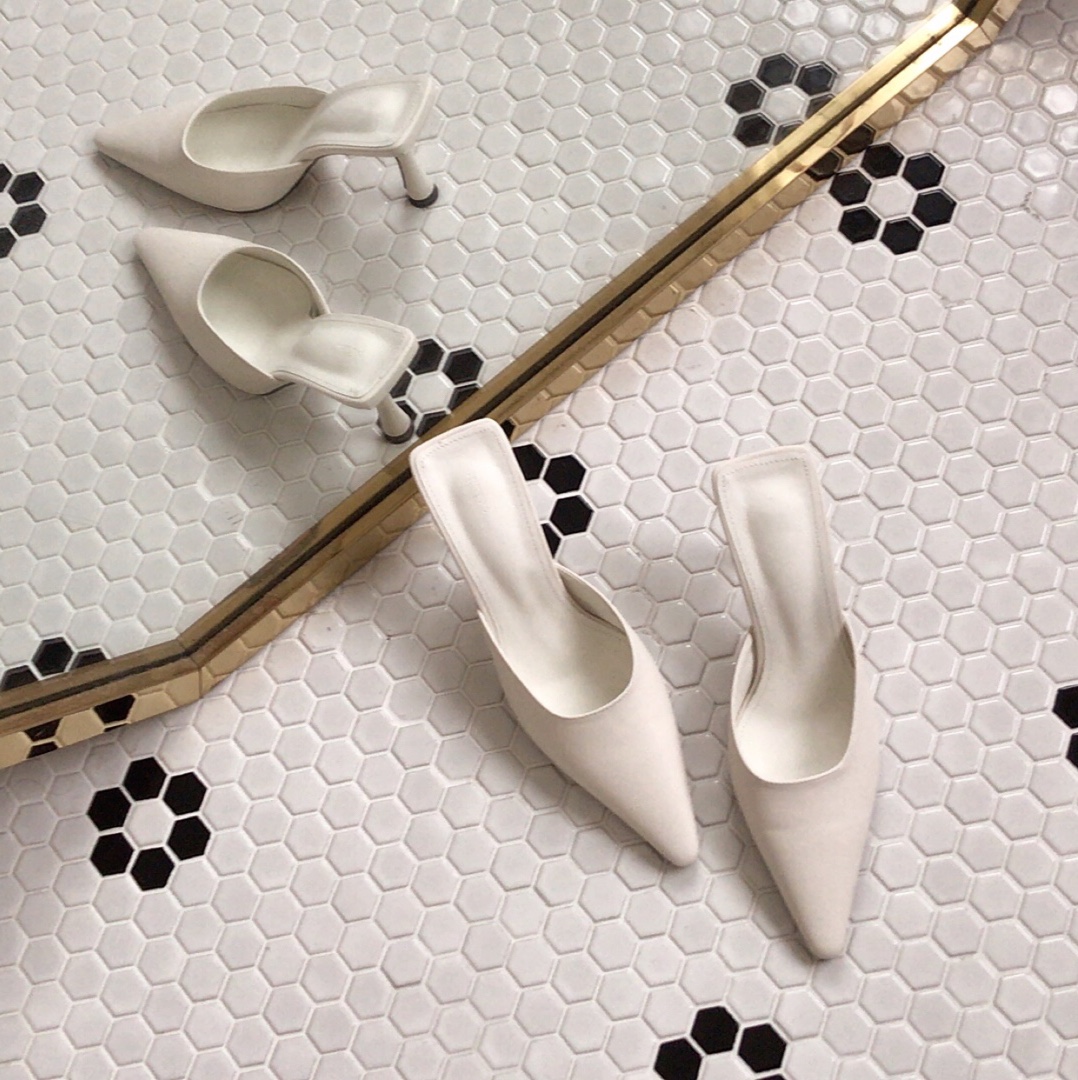 3color 살롱 뮬 블로퍼 힐 (8cm) [비비아레이디]