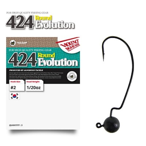캣츠크로우 라운드 엘볼루션 옵셋 와이드갭 지그헤드 웜 루어 낚시 바늘 훅 424 - 메인 이미지