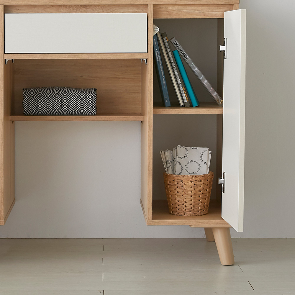 장인가구 스키니 멀티 수납조명화장대 세트(스툴포함) - 상세 이미지 3