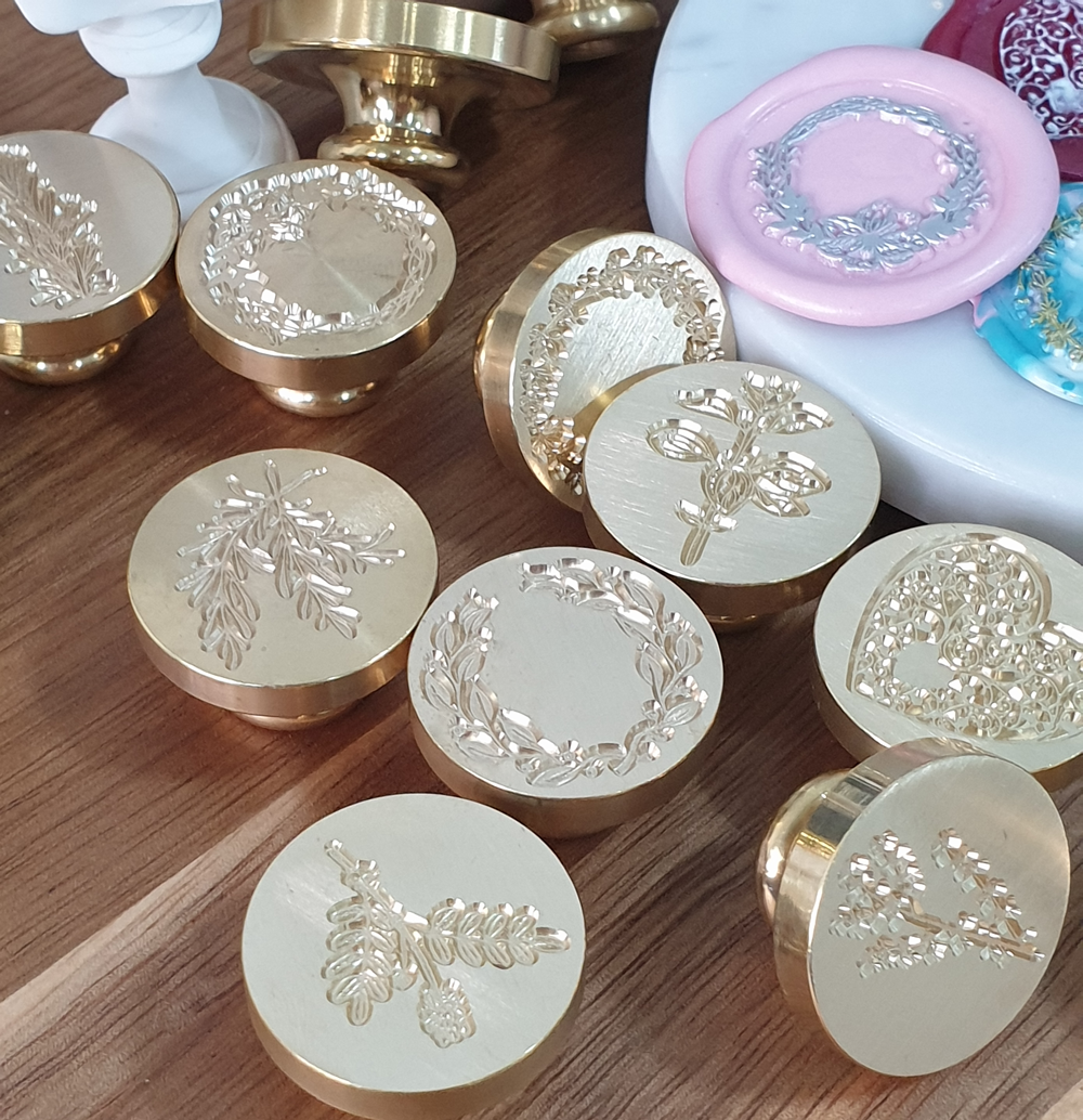 실링왁스 스탬프 웨딩 청첩장 씰링 인장 민무늬 원형(25mm) 이미지 7