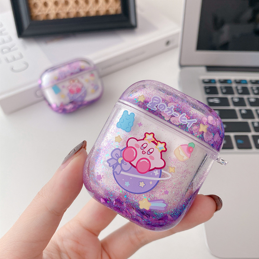에어팟 4세대 케이스 캐릭터 별의커비 글리터 - 상세 이미지 5