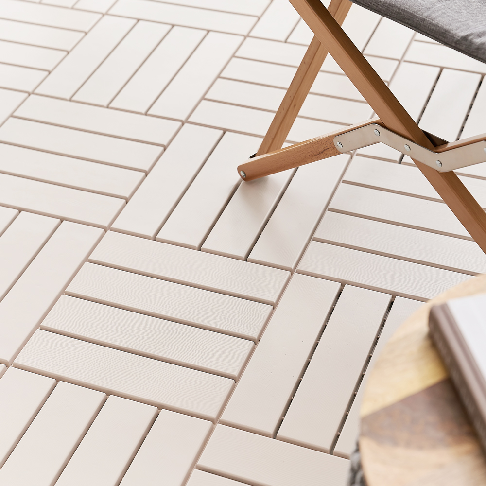 조립식 베란다 현관 테라스 발코니 바닥 데크 타일 마루 발판 바닥재 일자형 2ea