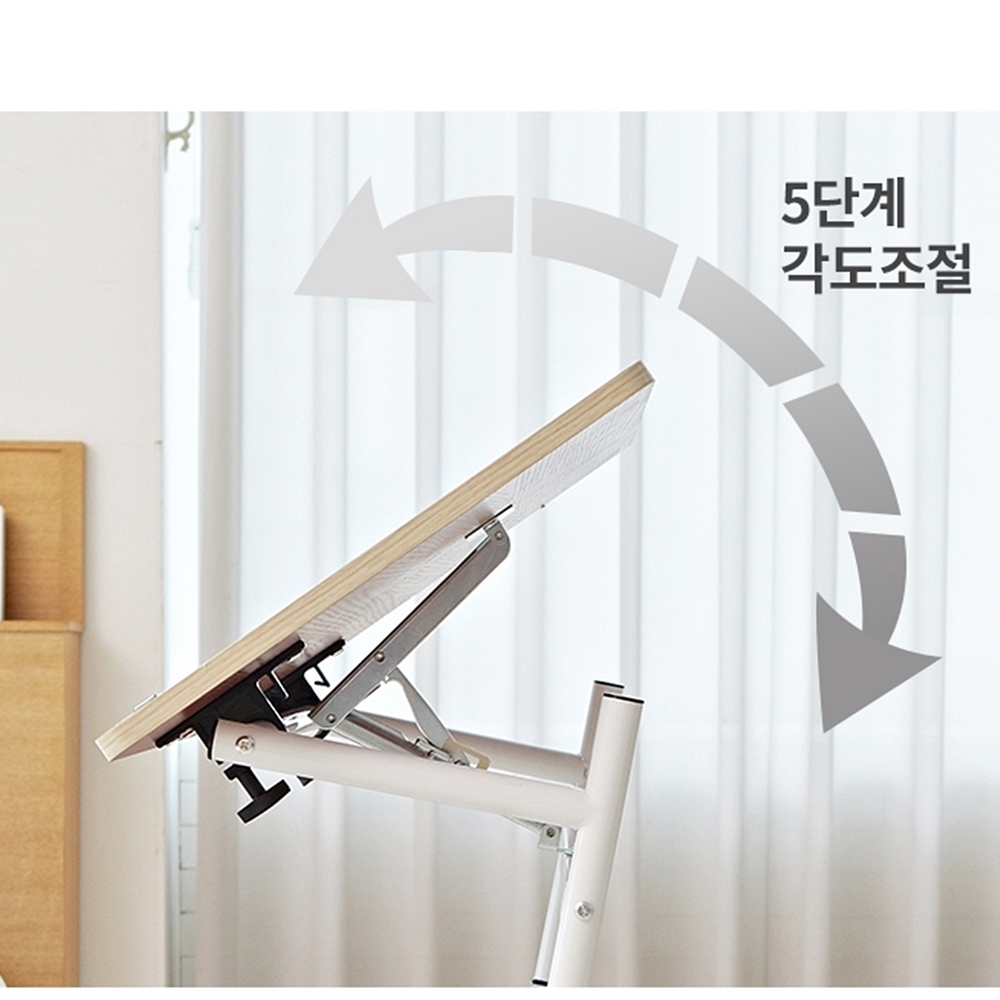 바퀴달린 각도 이동식 간이 쇼파 테이블 미니 침대용 책상 침대 위 높낮이조절 보조 원목 60x40