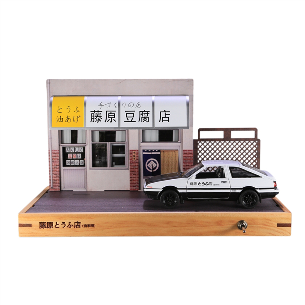 이니셜D 도요타 AE86 두부가게 다이캐스트 자동차 피규어 디오라마 장식 AE86 화이트커버 - 상품 이미지