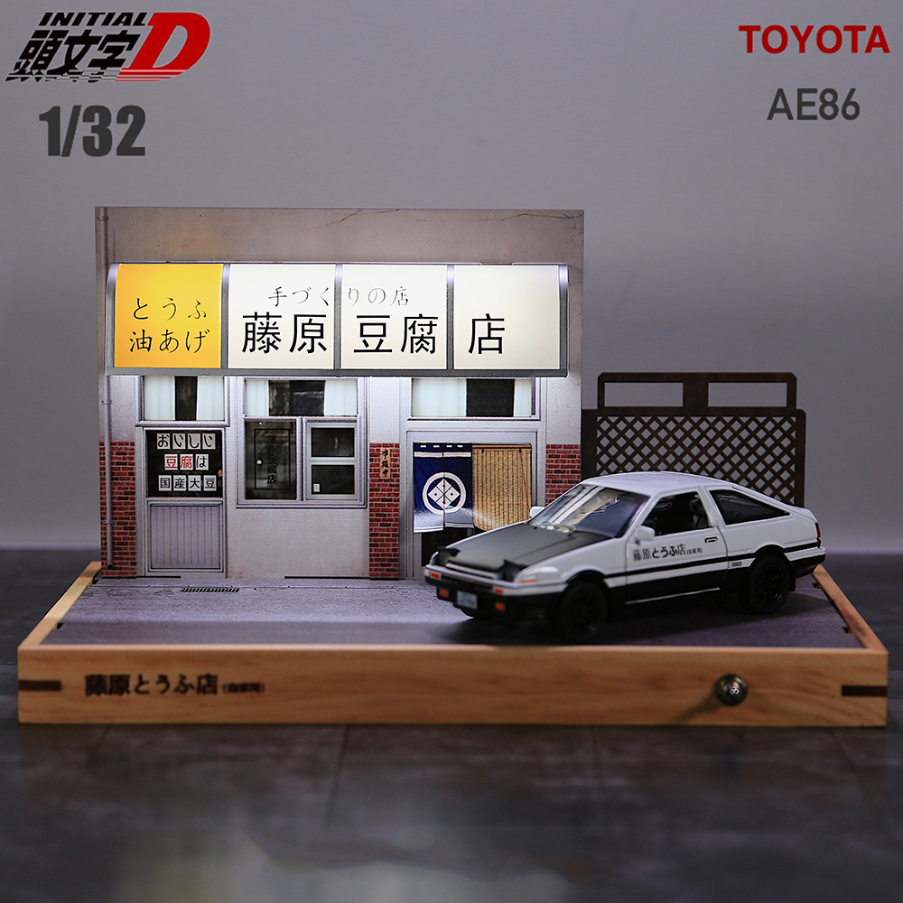 이니셜D 도요타 AE86 두부가게 다이캐스트 자동차 피규어 디오라마 장식 AE86 화이트커버 - 상세 이미지 3
