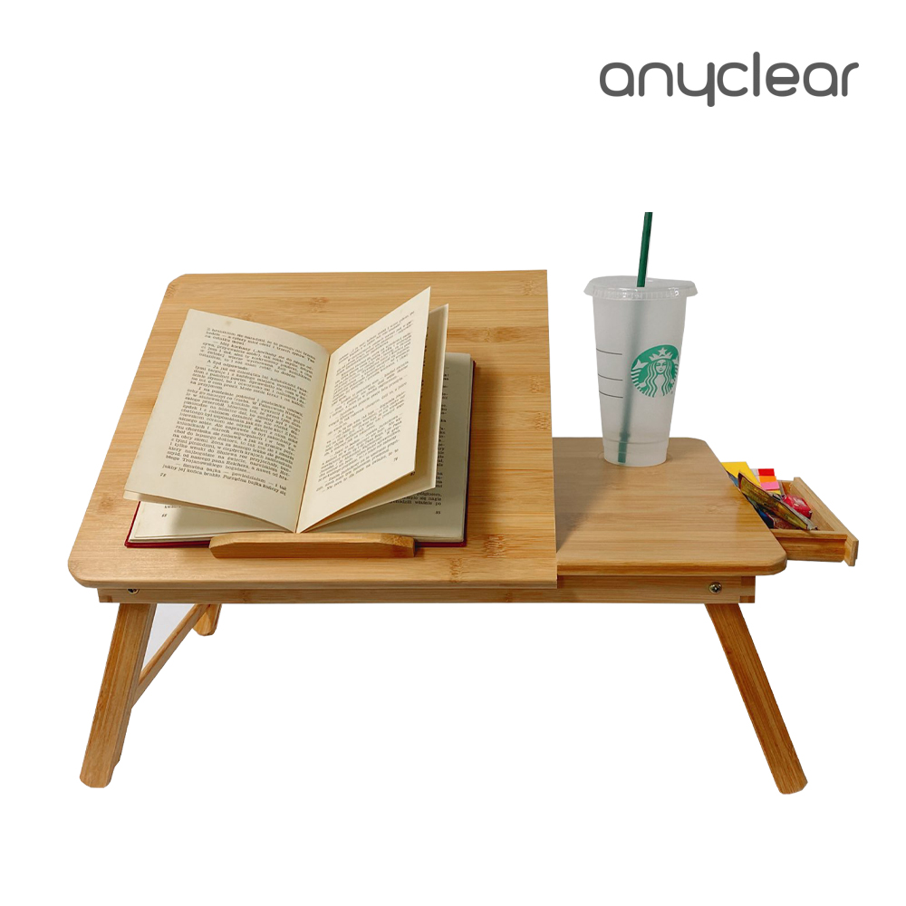 애니클리어 접이식 좌식 테이블 침대 원목 좌탁 독서대 노트북 받침대 각도조절 높이조절 1인가구 필수템 PDB-BLT
