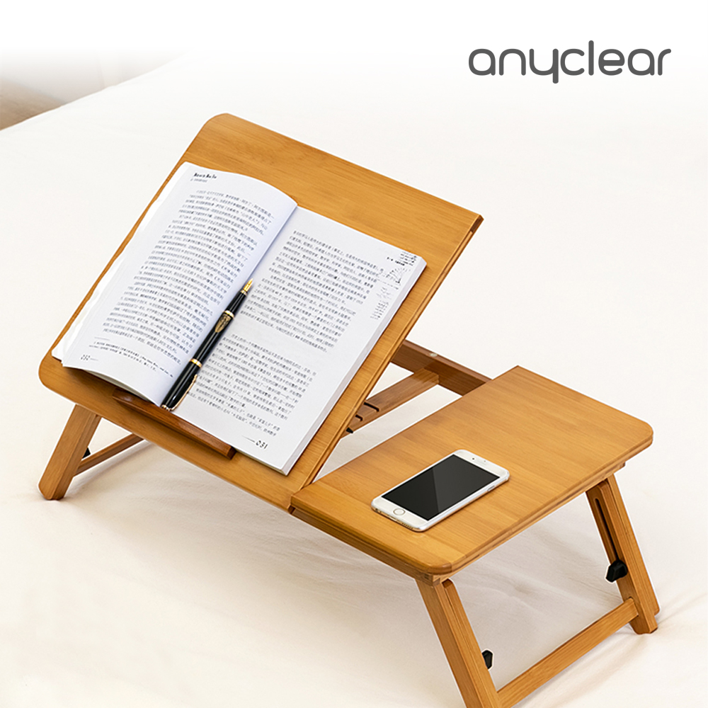 애니클리어 좌식 테이블 침대 원목 1인가구 좌탁 독서대 노트북 받침대 각도조절 높이조절 PDB-BLT15